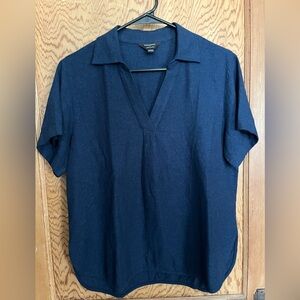 Banana Republic Linen Blend Navy Blouse – Size M